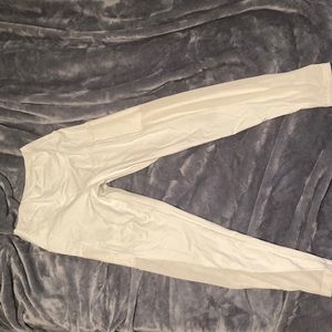 White Leggings with Pockets and Mesh Sides